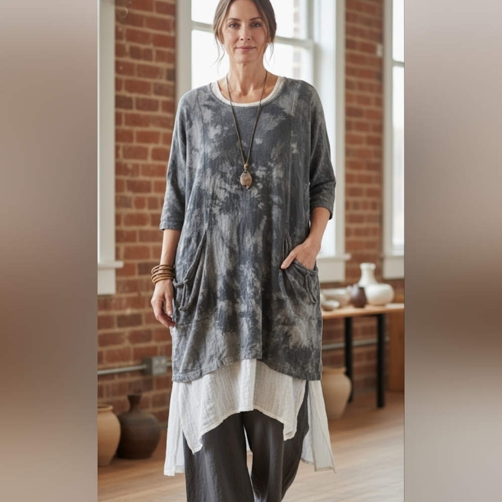 Dunes 100% cotton tie dye tunic size O/S